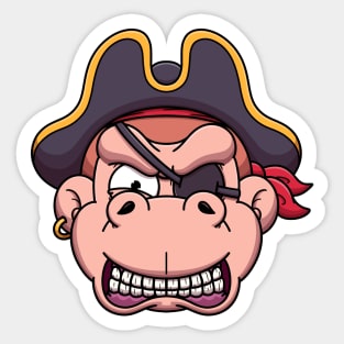 Angry Pirate Monkey Face Sticker